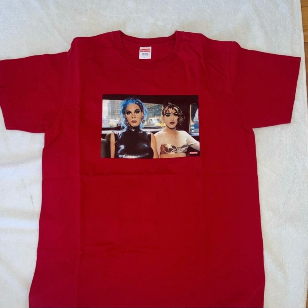Supreme Nan Goldin Misty and Jimmy Paulette T Shirt Red Men’s - Picture 2 of 3